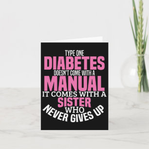 Diabetes Sister Type 1 T1d Diabetic Awareness Wome Card