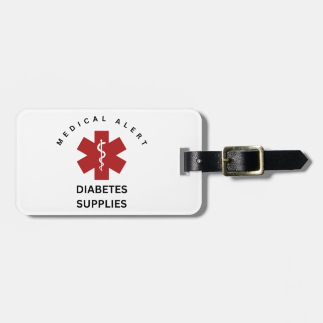 DIABETES SUPPLIES LUGGAGE TAG (Front Horizontal)