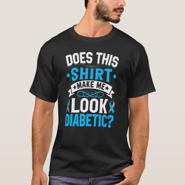 Diabetes Survivor Warrior  Blue Ribbon Diabetes Aw T-Shirt (Front)