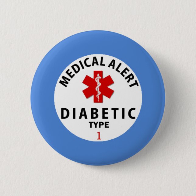 DIABETES TYPE 1 2 INCH ROUND BUTTON (Front)