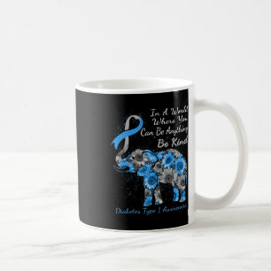 Diabetes Type 1 Awareness Sunflower Elephant Be Ki Coffee Mug