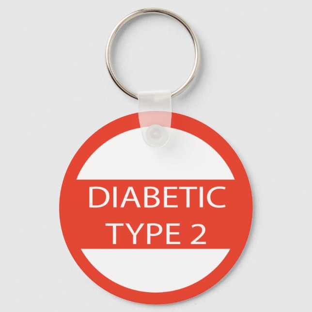 Diabetes type 2 keyring diabetic medical alert (Front)
