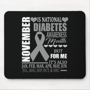 Diabetes Type Awareness November Diabetic Fun Gift Mouse Pad