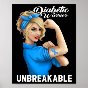 Diabetes Warrior Awareness Insulin Diabetic Type 1 Poster
