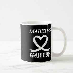 Diabetes Warrior Heart Ribbon Diabetic Awareness Coffee Mug