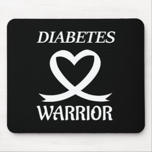 Diabetes Warrior Heart Ribbon Diabetic Awareness  Mouse Pad