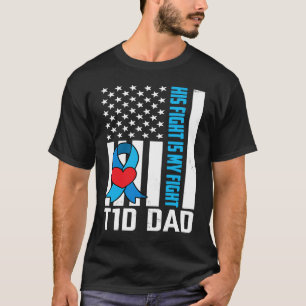 Diabetes Warrior T1D Dad American Flag Diabetes Aw T-Shirt