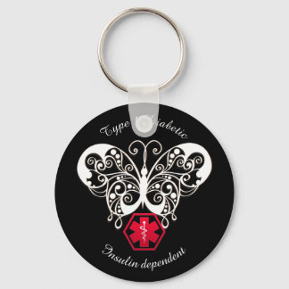 Diabetic Alert Type 1 or 2 Personalize Keychain