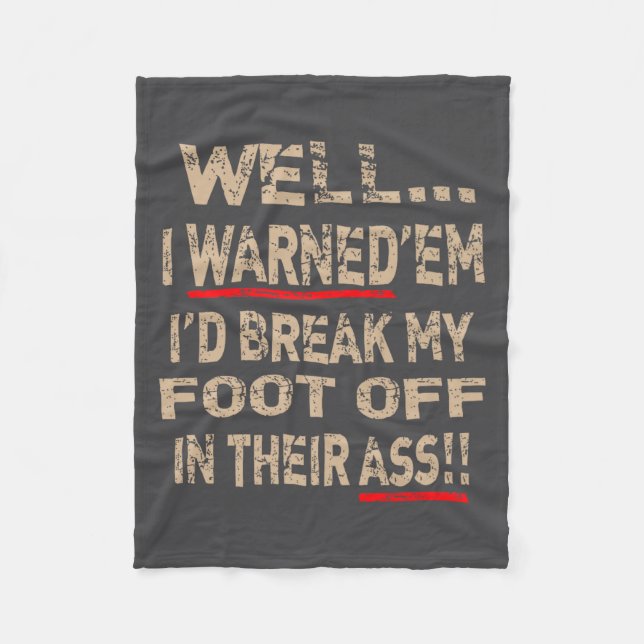 Diabetic Amputee Leg Foot Cool Sense Of Humor Funn Fleece Blanket (Front)