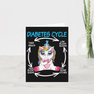 Diabetic Cycle Fun Unicorn Diabetes Awareness Tee Card