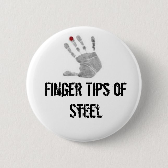 diabetic, Finger Tips of Steel 2 Inch Round Button (Front)