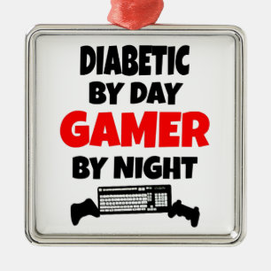 Diabetic Gamer Metal Ornament