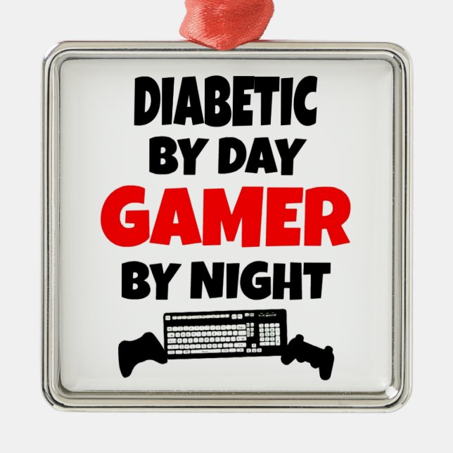 Diabetic Gamer Metal Ornament (Front)