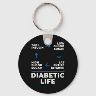 Diabetic Life Cycle Fun Diabetes Awareness  Keychain