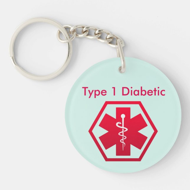 Diabetic Medical Alert Keychain (Front)