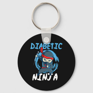 Diabetic Ninja - T1D Blood Sugar Diabetes Awarenes Keychain