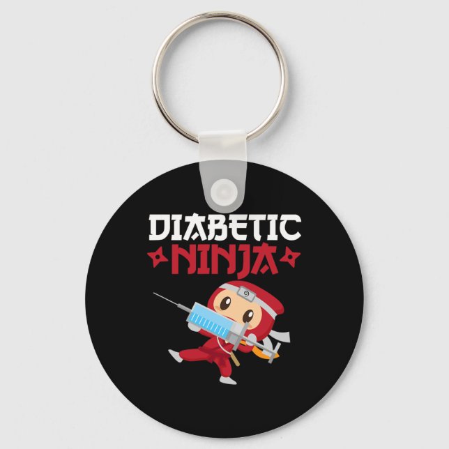 Diabetic Ninja Type 1 Diabetes Awareness  Keychain (Front)