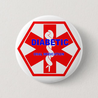 DIABETIC ORAL MEDICATION ID SYMBOL 2 INCH ROUND BUTTON