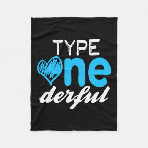 Diabetics Type One-derful T1d Diabetes Awareness Fleece Blanket