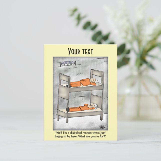 Diabolical Pale Yellow Postcard (Standing Front)