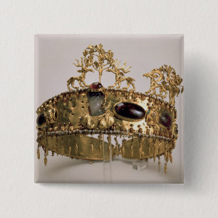 Diadem, found in the burial mound at Khoklach 2 Inch Square Button