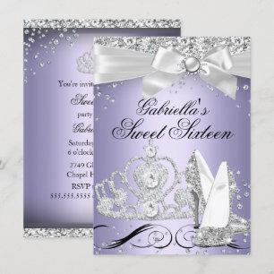 Diadème Étincelant & Talons Violet Invitation Swee