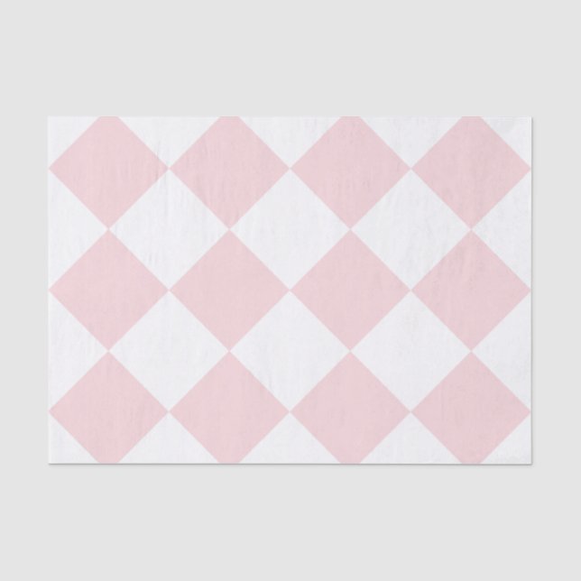 Diag Chequered Large - White and Pale Pink Tissue Paper (Front)