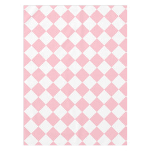 Diag Chequered Large - White and Pink Tablecloth