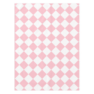 Diag Chequered Large - White and Pink Tablecloth