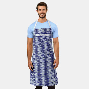 Diag Greek Key Pattern DIY Colours Navy White SV Apron