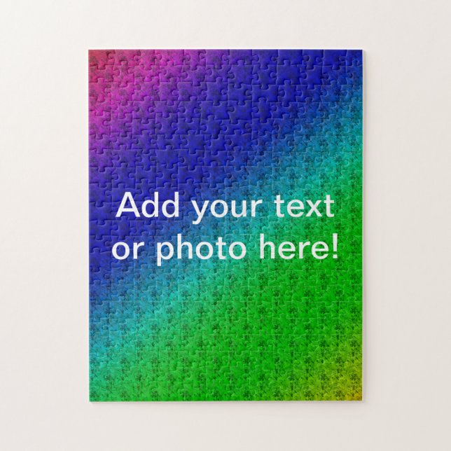 Diag Rainbow Gradient Floral Pattern Blue Green Jigsaw Puzzle (Vertical)