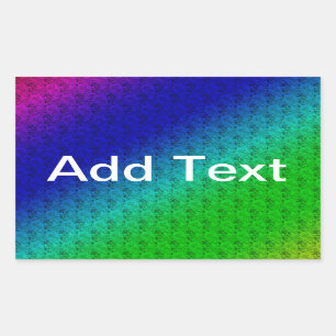 Diag Rainbow Gradient Floral Pattern Blue Green Sticker