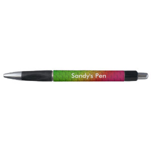 Diag Rainbow Gradient Floral Pattern Red Green Pen