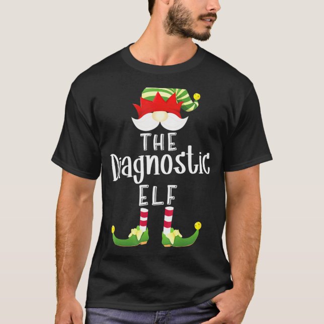Diagnostic Elf Group Christmas Pajama Party T-Shirt (Front)