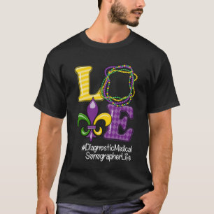 Diagnostic Medical Sonographer Nurse Mardi Gras Le T-Shirt