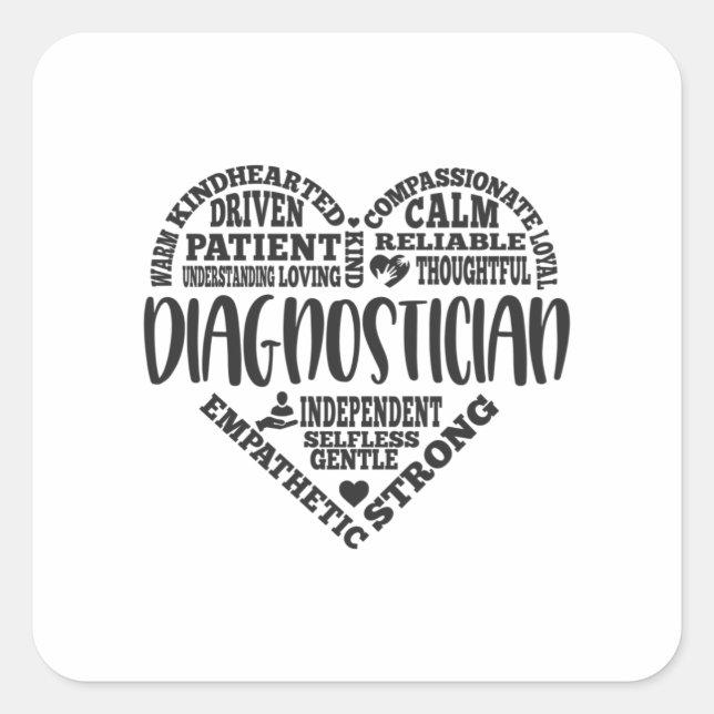 Diagnostician,  school diagnostician square sticker (Front)
