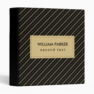 Diagonal Beige Lines & Dots  Binder