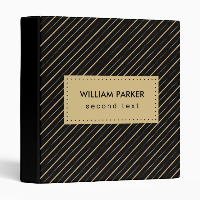 Diagonal Beige Lines & Dots  Binder (Front/Spine)