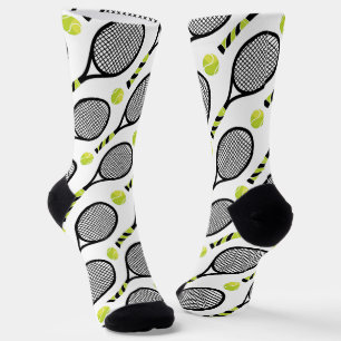 🎾Diagonal Black and green tennis🎾 white  Socks