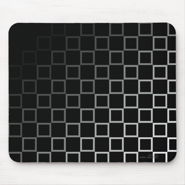 Diagonal black and white spectrum pattern mousemat mouse pad (Front)