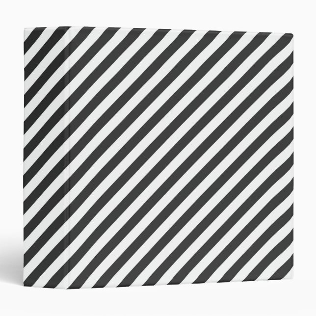 Diagonal black and white stripes  pattern binder (Front/Spine)