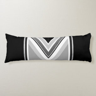 Diagonal black grey stripe body pillow