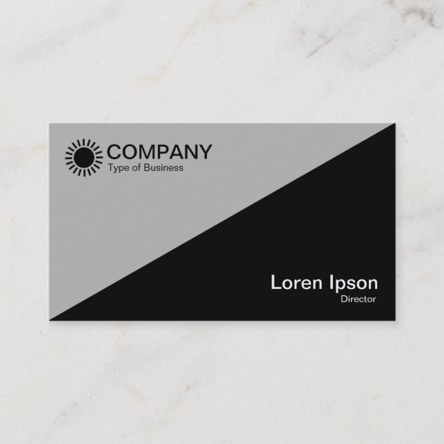 Diagonal - Black with Grey Business Card (Front)