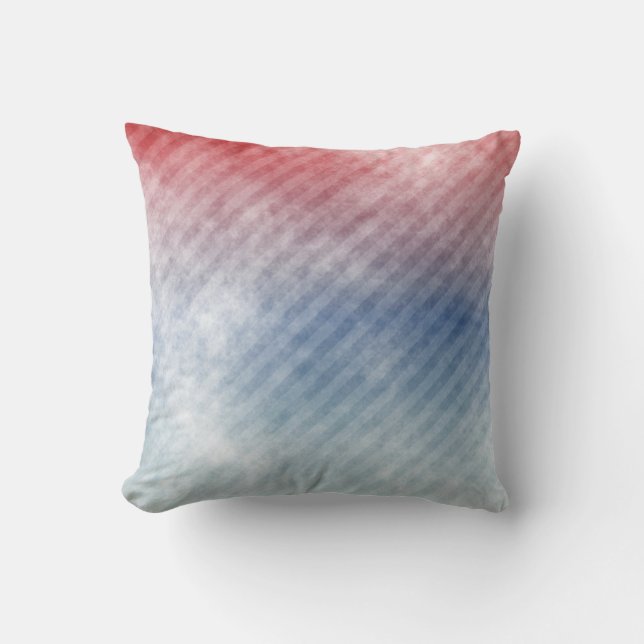 Diagonal Blue and Pink Stripe Modern Throw Throw Pillow (Front)