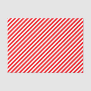 Diagonal Candy Cane Stripes-Christmas Red & White Tissue Paper