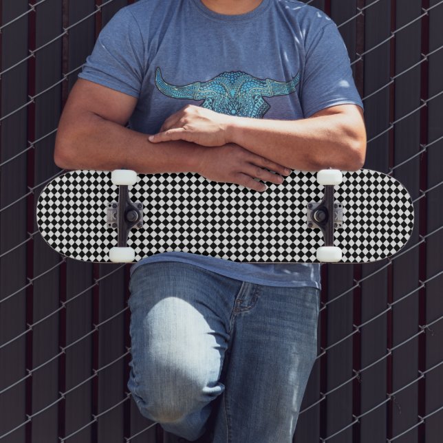 Diagonal Checkers by Kenneth Yoncich Skateboard (Outdoor 3)
