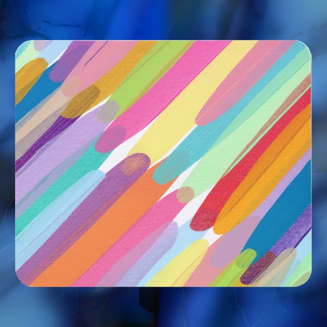 Diagonal Colour Strokes, Abstract Painting Mouse Pad (Creator Uploaded)