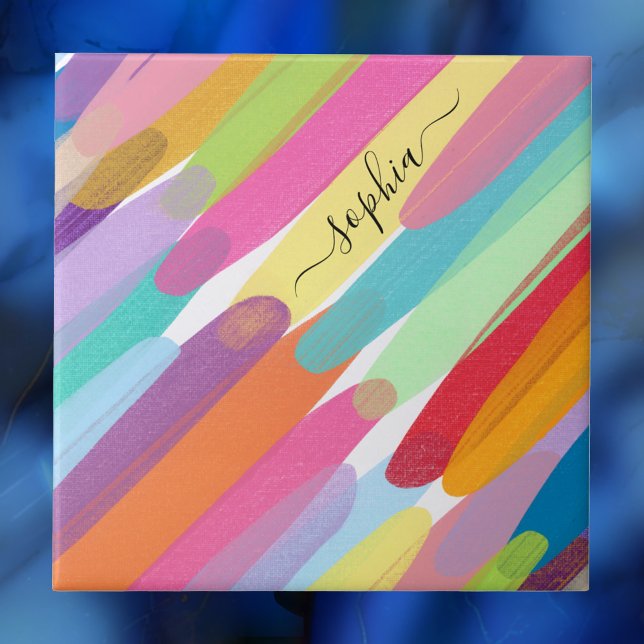 Diagonal Colour Strokes, Name, Abstract Painting Tile (Creator Uploaded)