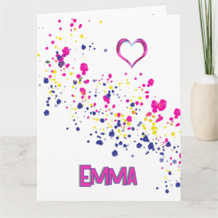 Diagonal Confetti Pink-Yellow-Blue Design Card