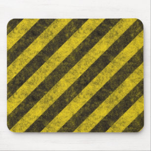 Diagonal Construction Hazard Stripes Mouse Pad